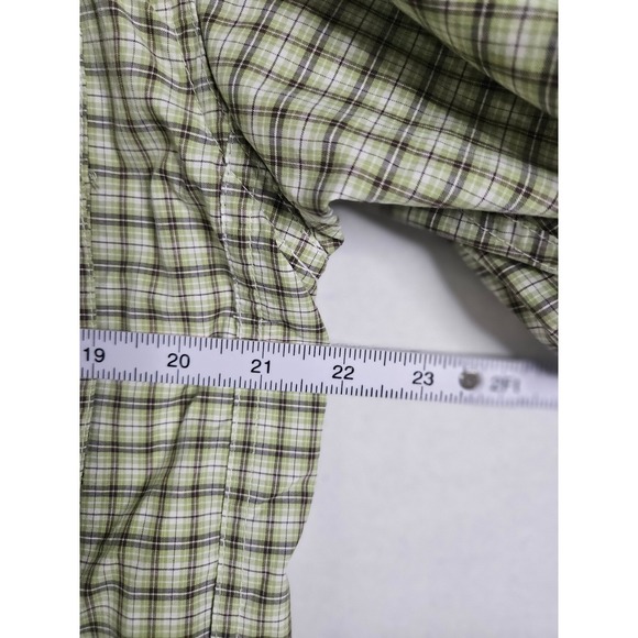 ExOfficio Air Strip Mens Green Plaid Short Sleeve Hiking Fishing Shirt Medium - Picture 7 of 10